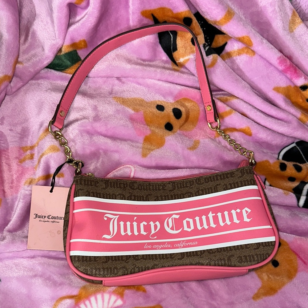 Juicy Couture Pink and Brown Shoulder Bag